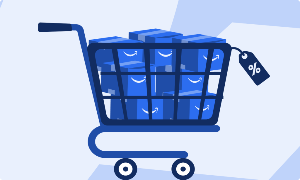 Shopping Cart: Filled with multiple boxes, representing bulk purchases.